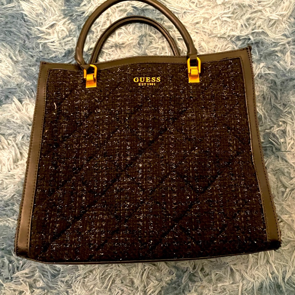 GUESS black tweed purse